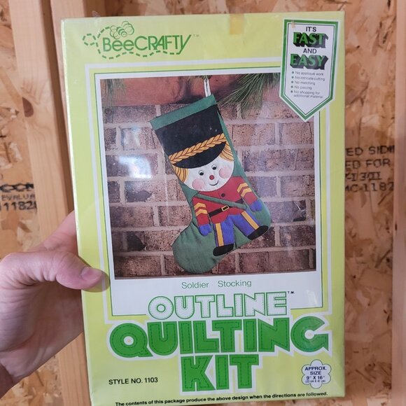 BeeCrafty NutCracker Stocking Outline Quilting Kit Vintage - Picture 1 of 3